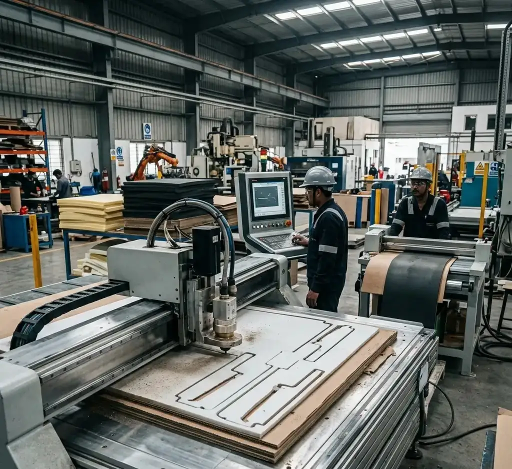 SPM cutting machine for precision packaging fabrication