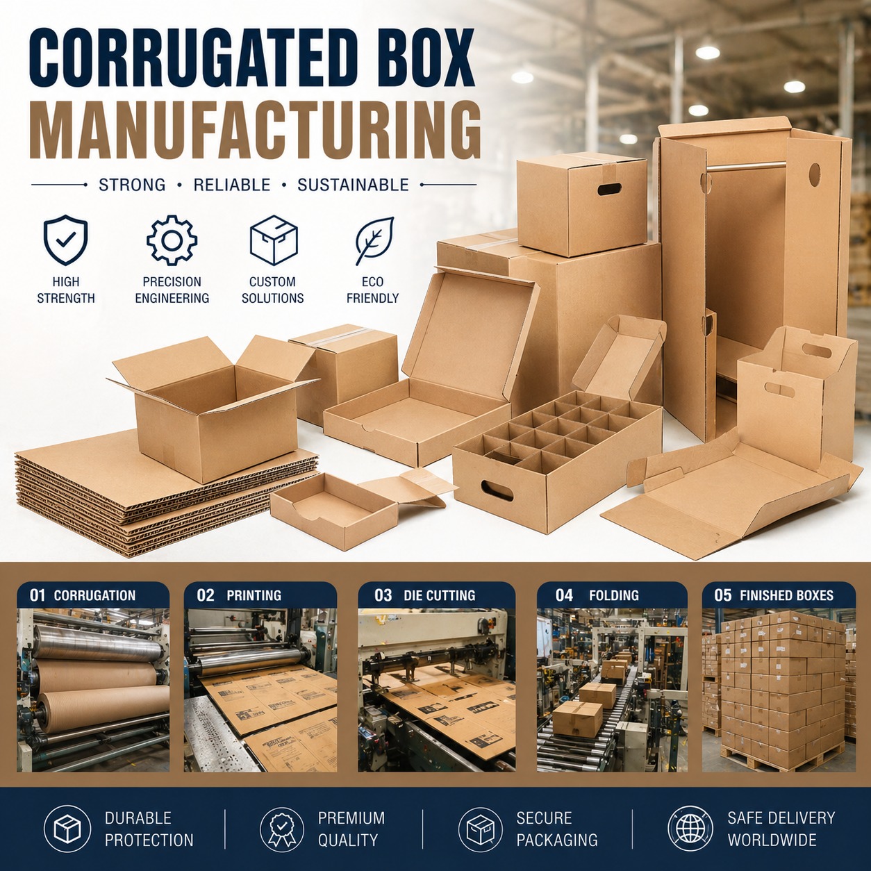 Corrugated box manufacturing production line